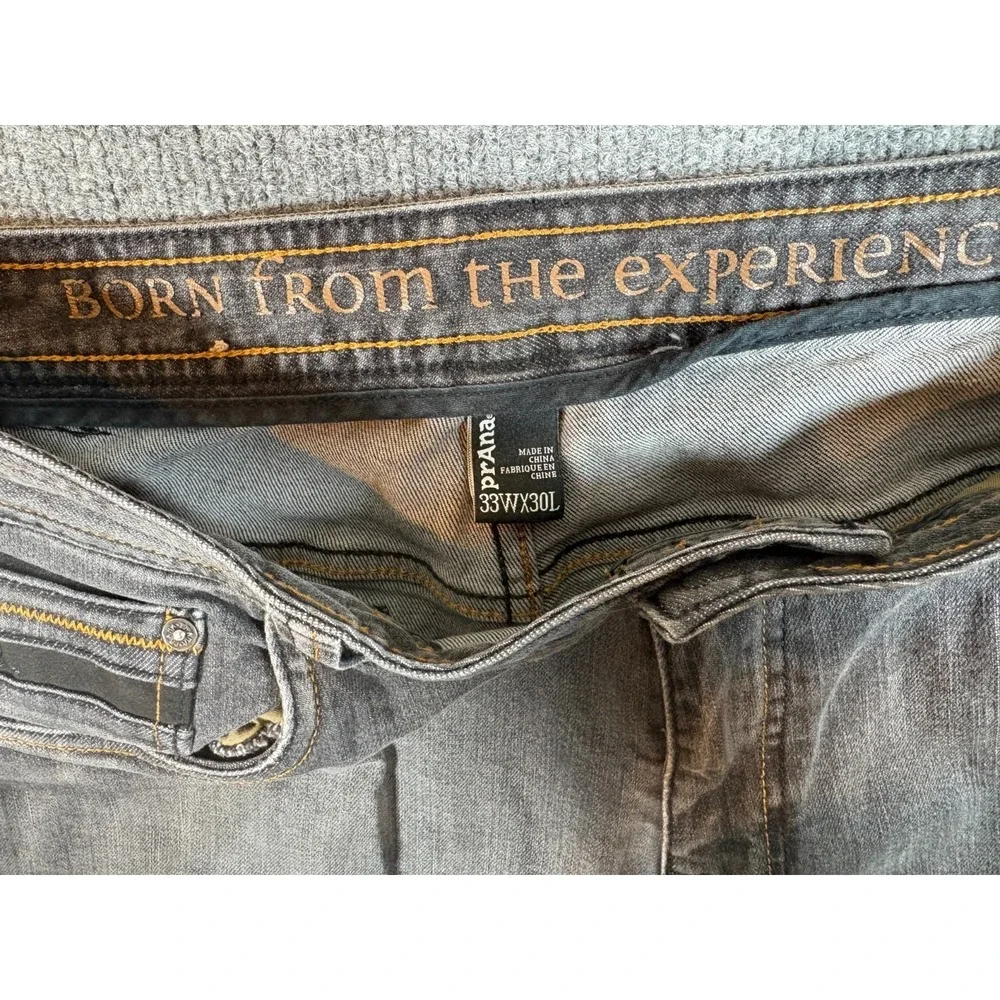 prAna Born From The Experience‎ Bridger Jeans Mens 33x30 (33x28.5) Gray Straight